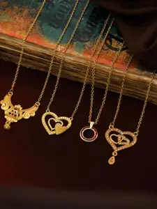 Anouk Set Of 4 Gold-Plated Brass Necklace
