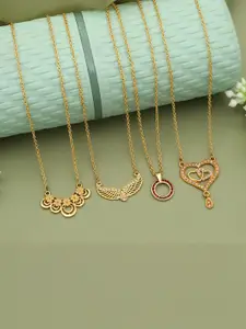 Anouk Set Of 4 Gold-Plated Brass Necklace