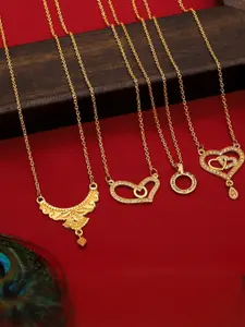 Anouk Set Of 4 Gold-Plated Brass Necklace