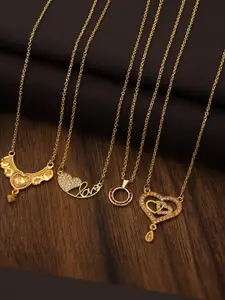 Anouk Set Of 4 Gold-Plated Brass Necklace