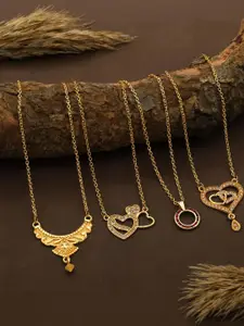 Anouk Set Of 4 Gold-Plated Brass Necklace