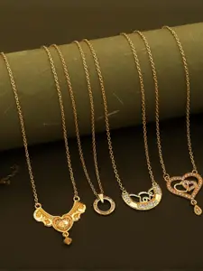Anouk Set Of 4 Gold-Plated Brass Necklace