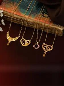 Anouk Pack of 4 Women Gold-Plated Chains With Pendants