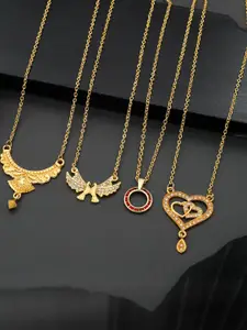 Anouk Set Of 4 Gold-Plated Brass Necklace