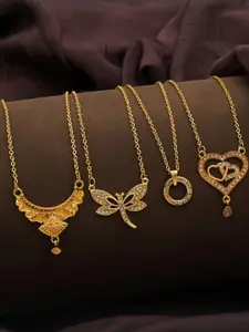 Anouk Set Of 4 Gold-Plated Brass Necklace