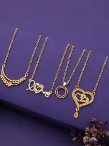 Anouk Set Of 4 Gold-Plated Brass Necklace