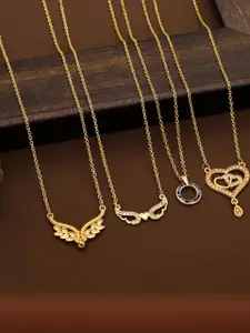 Anouk Set of 4 Brass Gold-Plated Necklace