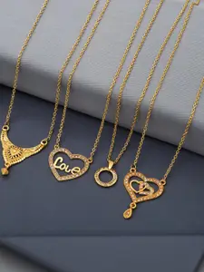 Anouk Set Of 4 Gold-Plated Brass Necklace