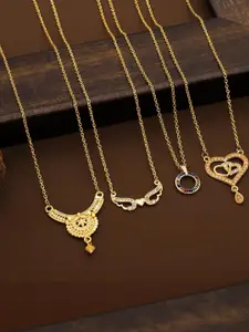 Anouk Set Of 4 Gold-Plated Brass Necklace