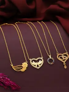 Anouk Set Of 4 Gold-Plated Brass Necklace