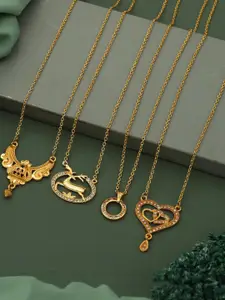 Anouk Set Of 4 Gold-Plated Brass Necklace