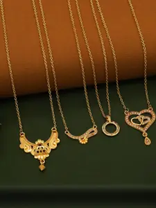 Anouk Set of 4 Brass Gold-Plated Necklace