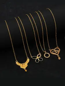 Anouk Set Of 4 Gold-Plated Brass Necklace