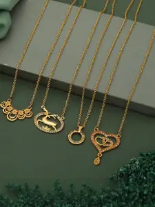 Anouk Set Of 4 Gold-Plated Brass Necklace