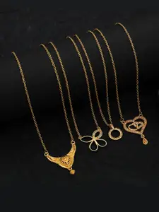 Anouk Set Of 4 Gold-Plated Brass Necklace