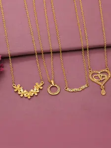 Anouk Set Of 4 Gold-Plated Brass Necklace
