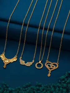 Anouk Set Of 4 Gold-Plated Brass Necklace