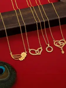 Anouk Set Of 4 Gold-Plated Brass Necklace