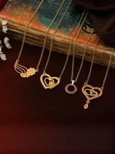 Anouk Set Of 4 Gold-Plated Brass Necklace