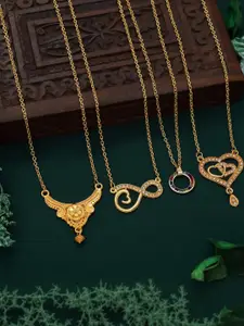 Anouk Set Of 4 Gold-Plated Brass Necklace