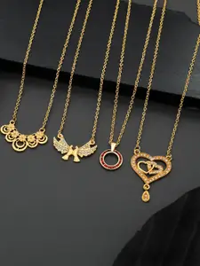 Anouk Set Of 4 Gold-Plated Brass Necklace