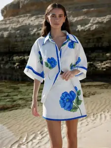 MIAKEE Floral Printed Shirt & Skirt Co-Ords