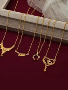 Anouk Set Of 4 Gold-Plated Brass Necklace