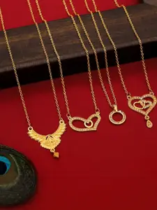 Anouk Set Of 4 Gold-Plated Brass Necklace