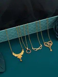 Anouk Set Of 4 Gold-Plated Brass Necklace