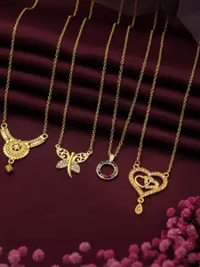 Anouk Set Of 4 Gold-Plated Brass Necklace