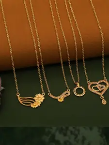 Anouk Set Of 4 Gold-Plated Brass Necklace