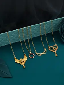 Anouk Set Of 4 Gold-Plated Brass Necklace