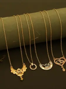 Anouk Set Of 4 Gold-Plated Brass Necklace