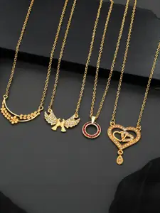 Anouk Set Of 4 Gold-Plated Brass Necklace