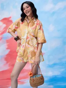 20Dresses Abstract Printed Pure Cotton Shirt With Shorts
