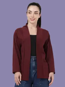 Kryptic Notch Lapel Collar Front Open Full Sleeve Pure Cotton Shrug