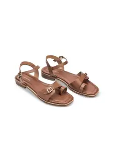 Lino Perros Buckle Open Toe Flats