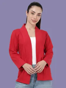 Kryptic Notch Lapel Collar Front Open Full Sleeve Pure Cotton Shrug