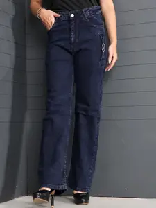 LIVE OK Women Embellished Relaxed Fit High-Rise Stretchable Jeans