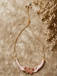 DUGRISTYLE Gold-Plated Kundan Studded & Artificial Beaded Statement Necklace