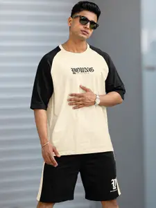 Maniac Young Printed Cotton Oversized Round Neck Half Sleeve T-Shirt & Shorts Co-Ord Set