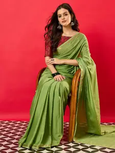 Anouk Woven Design Zari Silk Blend Banarasi Saree