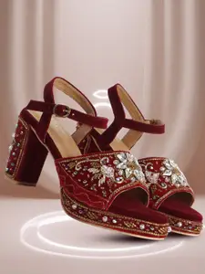 VENDOZ Women Party Block Pumps