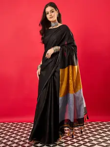 Anouk Ethnic Motifs Printed Zari Tussar Saree