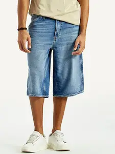 Levis Mid-Rise Loose Fit Pure Cotton Shorts