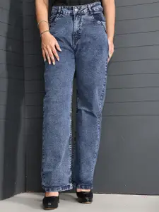 LIVE OK Women Relaxed Fit High-Rise Stretchable Denim Jeans