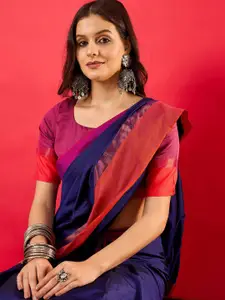 Saree mall Silk Blend Designer Taant Sarees