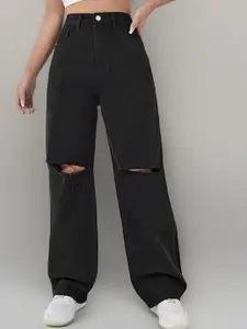 DressBerry Women Comfort Regular Fit Mid-Rise Slash Knee Stretchable Cotton Jeans