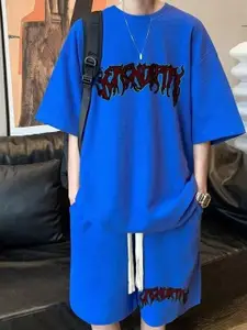 StyleCast Printed Round Neck Short Sleeves T-Shirt With Short Co-Ords