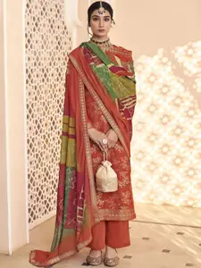 Stylee LIFESTYLE Jacquard Floral Woven Design Zari Pure Silk Unstitched Dress Material